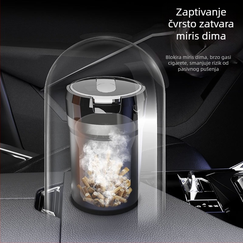 Auto pepaljka s LED noćnim svjetlom i dizanjem poklopca, keramički unutarnji spremnik, otporan na plamen (Model: Y17 • Brand: sanpai • Materijal: ABS s keramičkim unutarnjim uloškom • Težina: 254 g • Proizvodni proces: lijevanje)