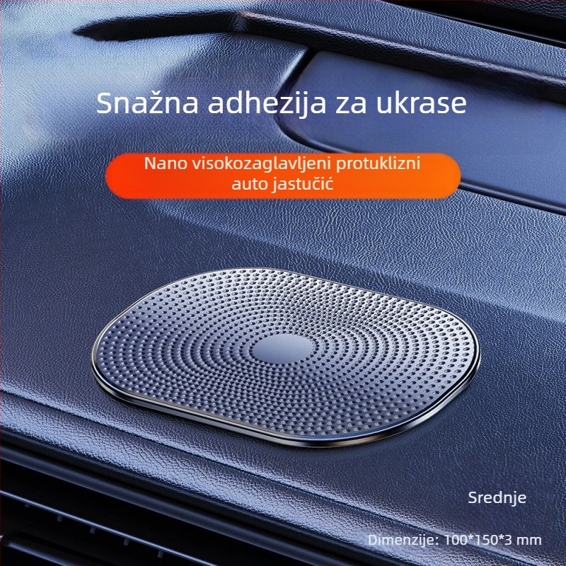Protuklizna podloga za auto za središnju konzolu — PU materijal, držač za telefon, ljepljiva podloga, otporna na visoke temperature