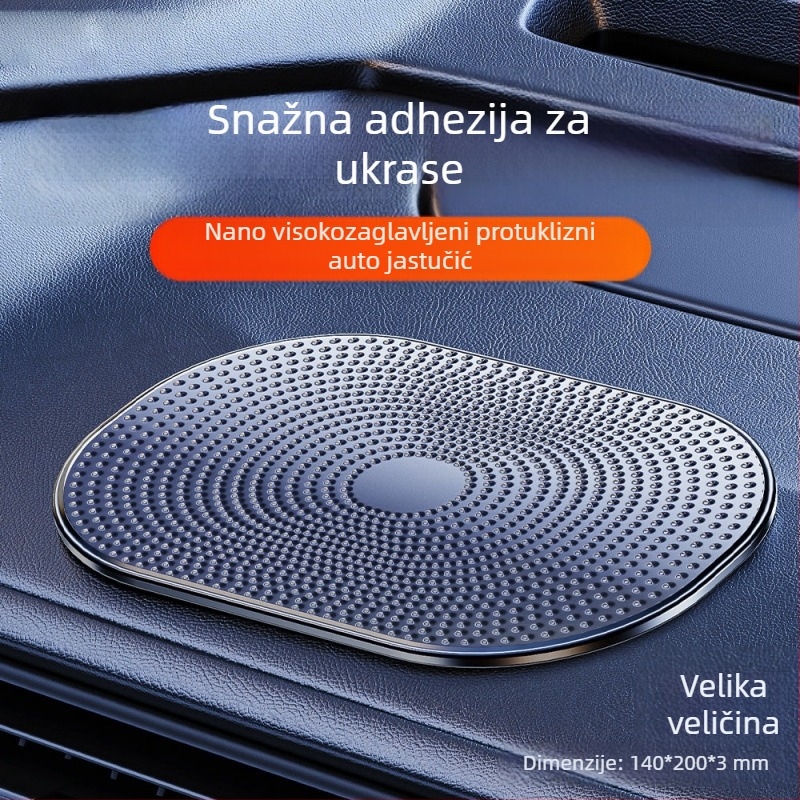 Protuklizna podloga za auto za središnju konzolu — PU materijal, držač za telefon, ljepljiva podloga, otporna na visoke temperature