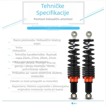 Stražnji hidraulni amortizer za električno vozilo, prilagodljiv, Mojielong, model 25-31