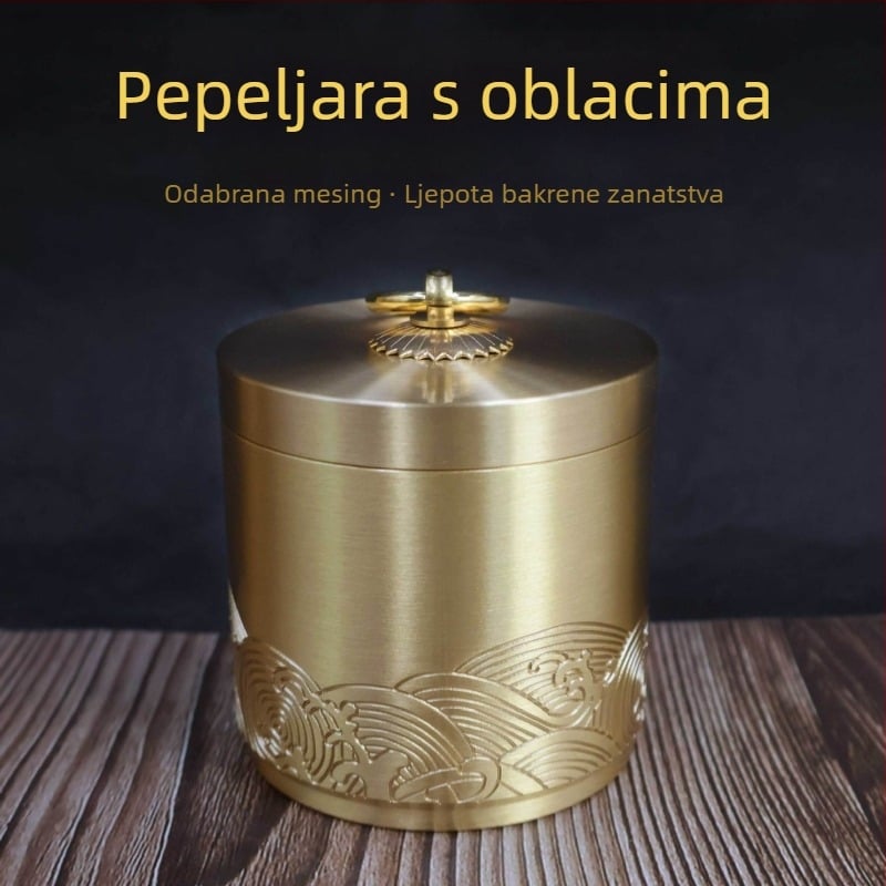 Pepeljara za auto - metal, brend Xin Copper, model Pepeljara, skulpturalna obrada, težina 380 g