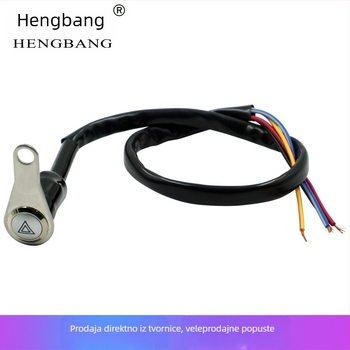 Motocikl LED prekidač za dvostruko blještanje s automatskim zaključavajućim metalnim gumbom i metalnim nosačem KG-057A