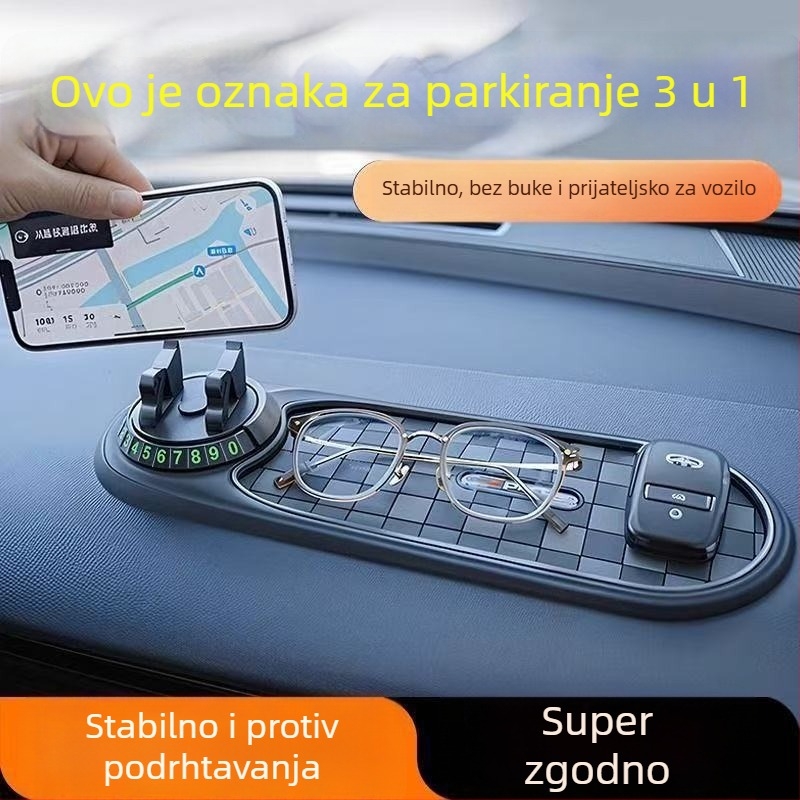 3-u-1 PVC protuklizna podloga za automobilsku ploču, držač telefona, konzolu i navigaciju