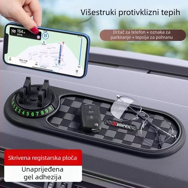 3-u-1 PVC protuklizna podloga za automobilsku ploču, držač telefona, konzolu i navigaciju