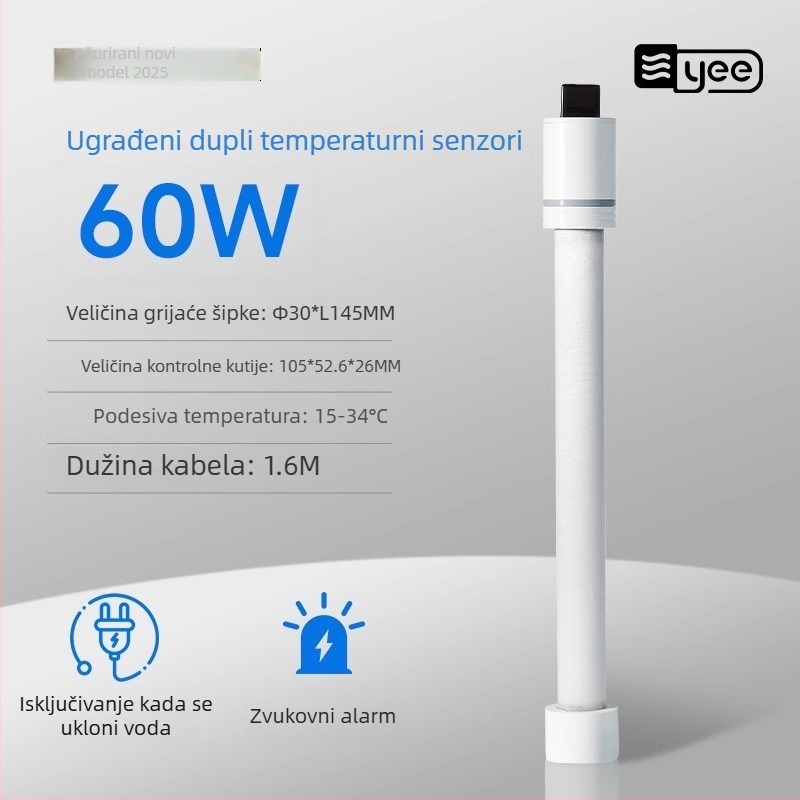 Kvarcna staklena grijaća šipka za akvarij uz termostat – otporna na eksplozije, za akvarije s kornjačama – 60W/100W/200W/300W/500W, Yee