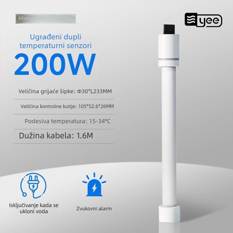 Kvarcna staklena grijaća šipka za akvarij uz termostat – otporna na eksplozije, za akvarije s kornjačama – 60W/100W/200W/300W/500W, Yee