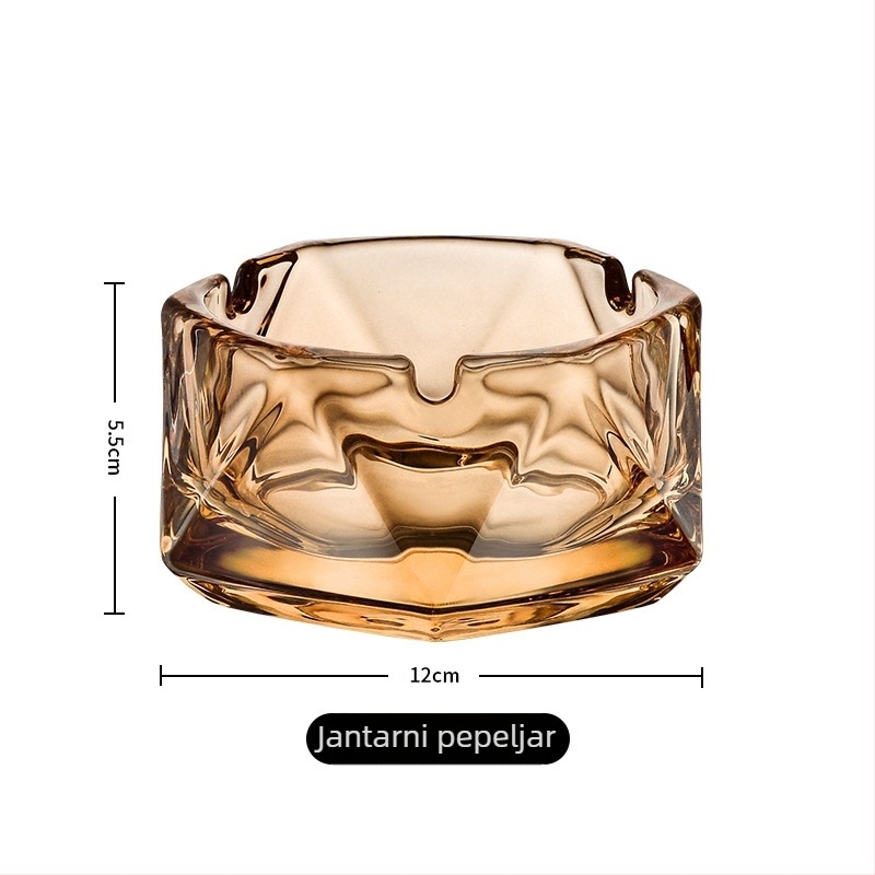 Staklena pepeljara – moderan jednostavan stil, marka Shengju Hui, 24 komada, tiskano logo