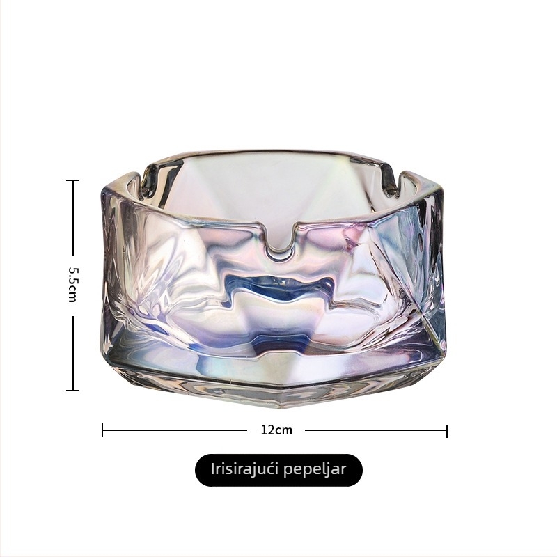 Staklena pepeljara – moderan jednostavan stil, marka Shengju Hui, 24 komada, tiskano logo