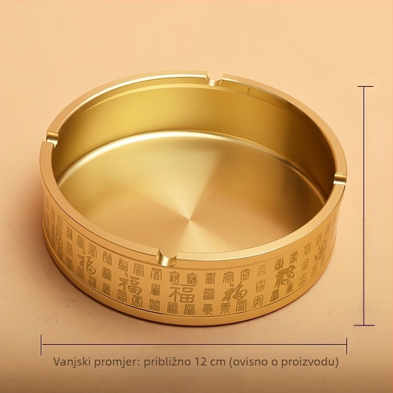 Bakrena pepeljara s poklopcem, kineskog stila, za dom i ured