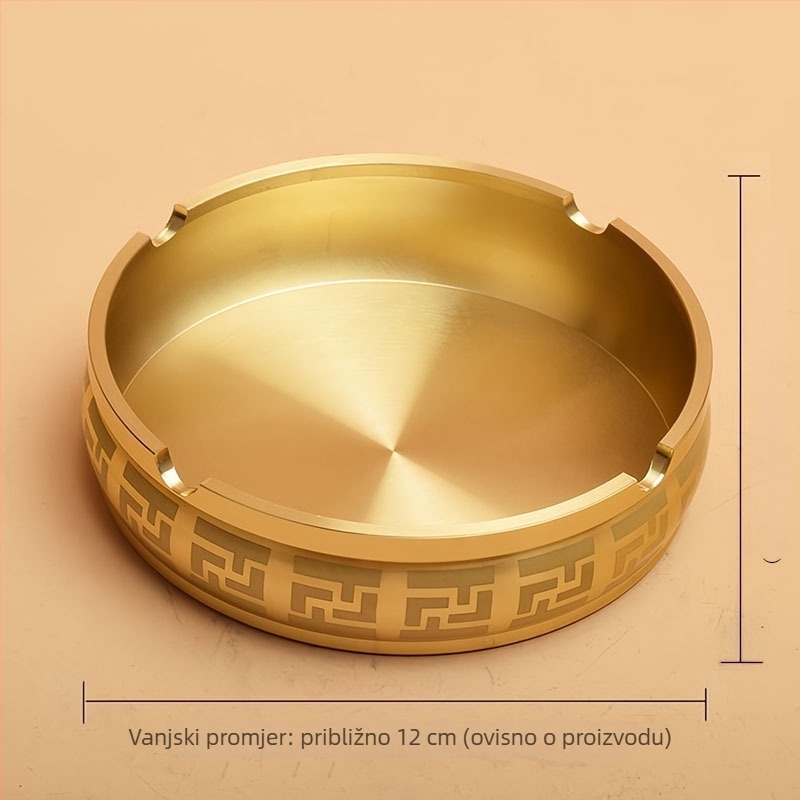 Bakrena pepeljara s poklopcem, kineskog stila, za dom i ured