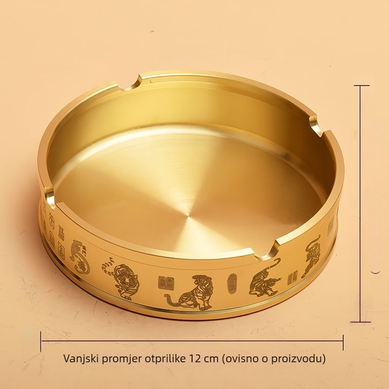Bakrena pepeljara s poklopcem, kineskog stila, za dom i ured