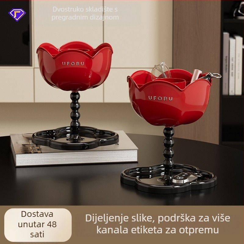 Dvoetažni ABS plastični držač ključeva s cvjetnim dizajnom — stolni organizator za ulaz, dnevni boravak i spavaću sobu