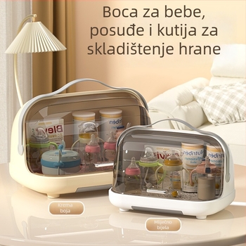Kutija za pohranu bočica za bebe s poklopcem, prašini otpornom, prenosni odvodni stalak, PP plastika, modeli 2423/2424