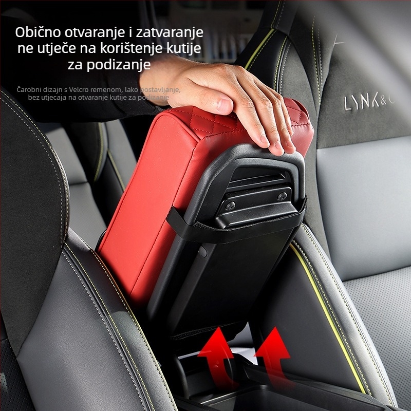 Kožni univerzalni pretinac za ruku s držačem za čašu — koža, univerzalna kompatibilnost, bez prilagođavanja, ovlaštene privatne marke