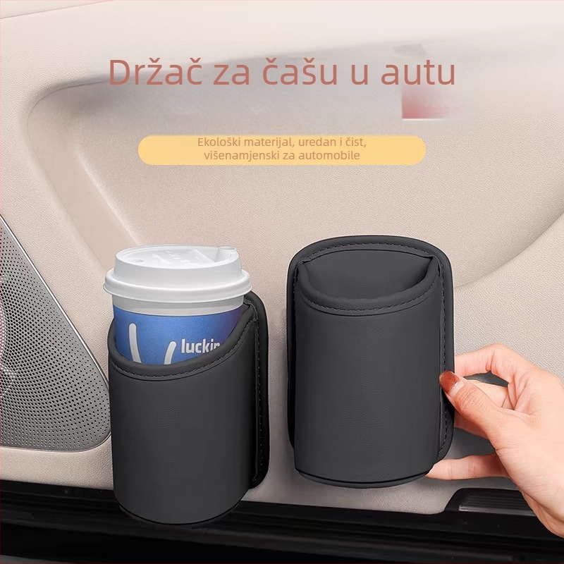 Kožni držač za čašu u automobilu i pretinac za pohranu iza naslonjača za ručku vrata — Brand Fadil, Model Storage Box, Artikal Cup Holder