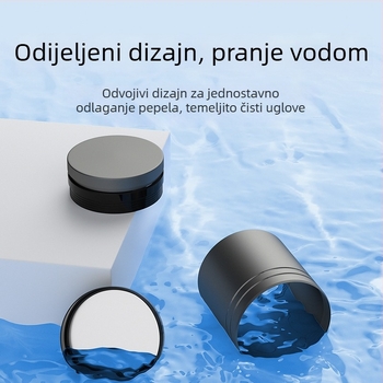 Pametna automobilska pepeljara s poklopcem i osvjetljenjem, metalna, model YHG-1, graviranje, prilagodljivo, za auto i kućnu uporabu