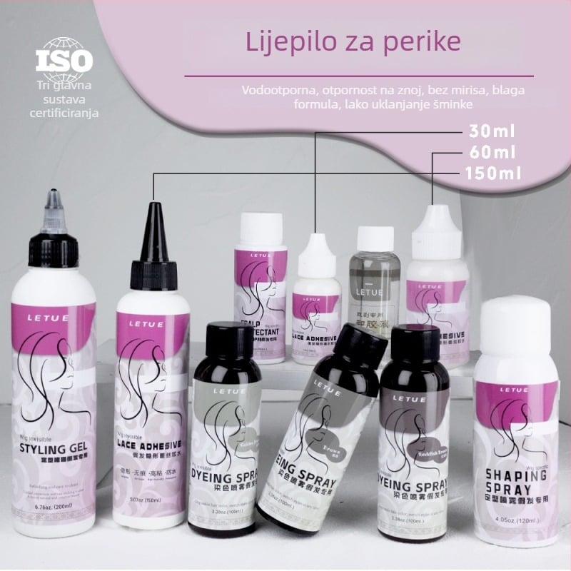 LETUE ljepilo za perike za čipkaste perike | nevidljivo vodootporno lijepljenje, snažan držaj, blaga formula