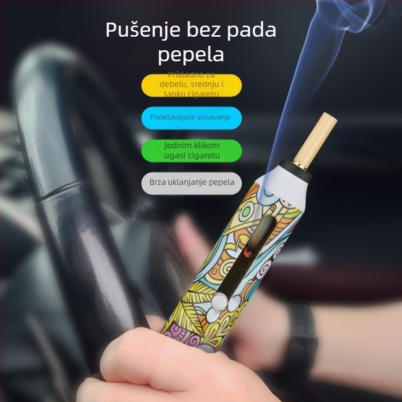 Auto set cigareta s jednim pritiskom za gašenje, bez pepela, model XC-YHG13, XCLPF, materijal: smola, unutrašnjost automobila, 60 g