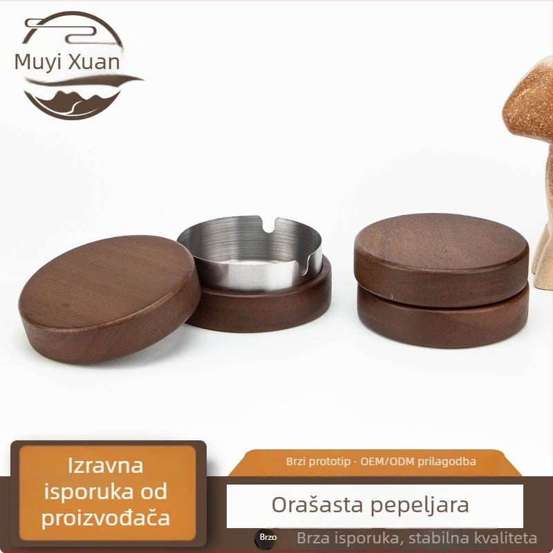 Drveni pepeljar od bukovog drveta u kineskom stilu, Wood Art Hall – pogodan za poslovne darove.