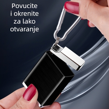 Prijenosni metalni pepelnik za automobil s kukom za vješanje - velika kapacitet, tisak logotipa, prilagodba