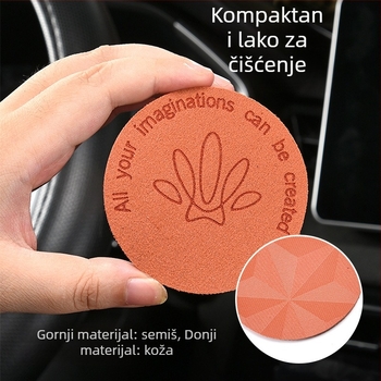 PU materijal auto podložak za čašu – luksuzna suede površina, otporan na udarce, protuklizni, univerzalan (Porijeklo: Zhejiang; Značka: Evans; Bez logotipa)