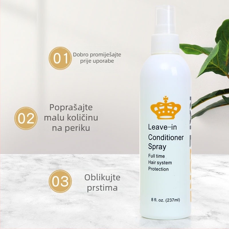 Rješenje za njegu perike – antistatično, bez ispiranja, omekšavajući sprej za perike, 237 ml