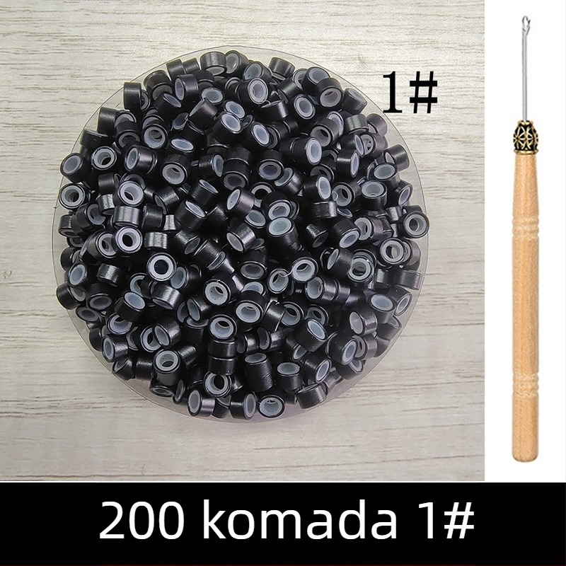 Nano prsten za produženje kose, bakreni prsten, mikro kopča za produženje, 200 kom / boca