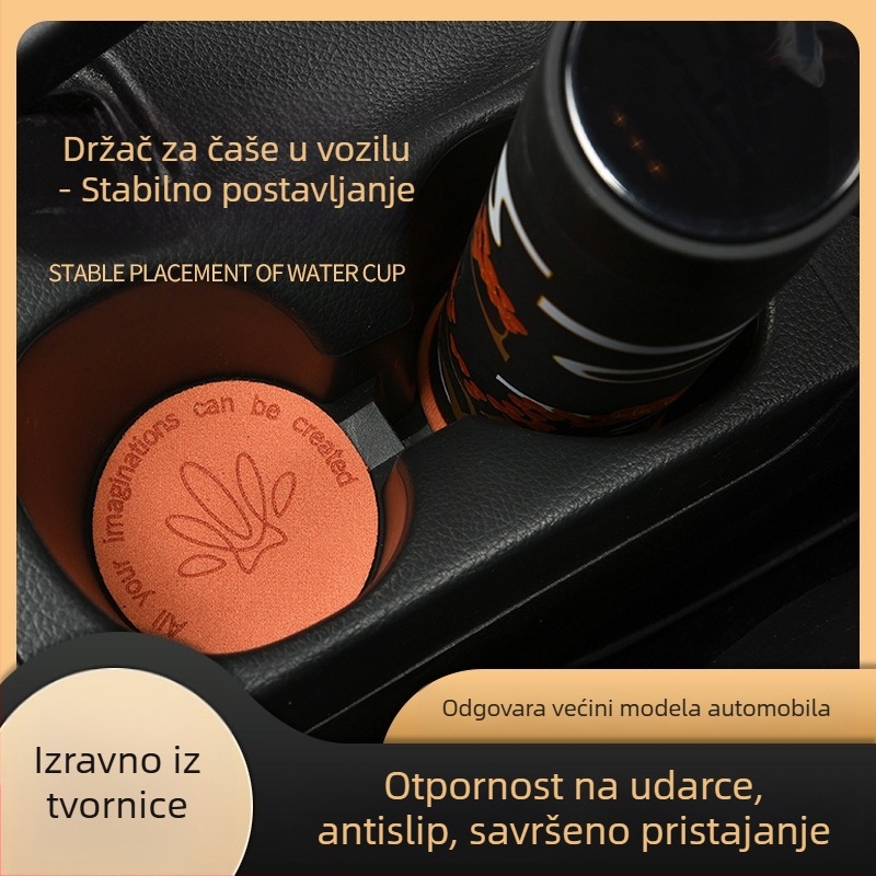 Automobilska podložnica za čašu – PU materijal, model TZ-1001, protivklizna, otporna na udarce, univerzalni tip