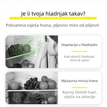 Yacaijie Kutija za deodoriranje hladnjaka s aktivnim ugljem i čajem polifenolima – antibakterijsko čišćenje, svjež zrak, 120 g