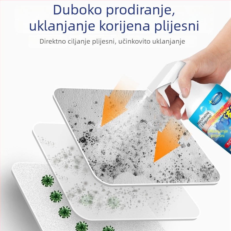 Lian Jie sprej za uklanjanje plijesni – za zidove, hladnjake i brtvene gumice perilice; 500 ml; dubinska dezinficija, uklanjanje mirisa; višenamjenski čistač