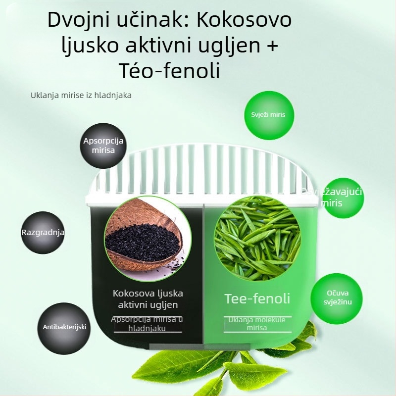 Deodorizant za hladnjak Aijia Youfang – apsorpcija mirisa, očuvanje svježine, sterilizacija; miris limuna; 120 g; aktivni ugljen i čaj