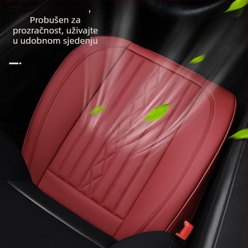 Kožna navlaka za auto – univerzalni pokrov za četiri godišnja doba, rubni završetak, sportski stil; kožna površina; punilo od sintetičkih vlakana; dekoracija i ventilacija
