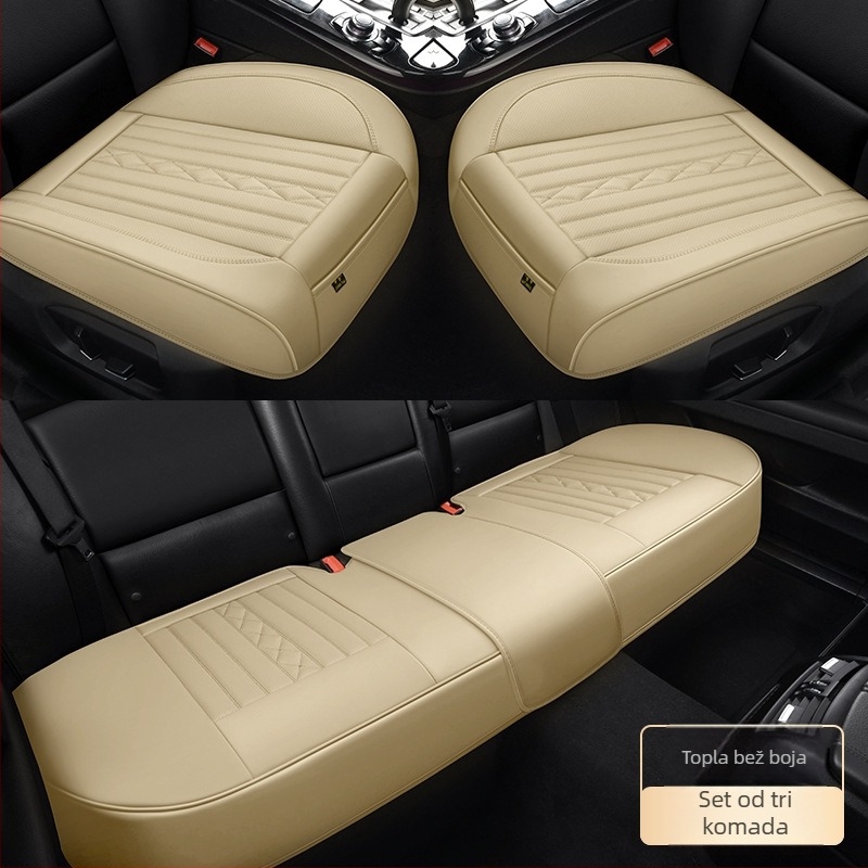 Kožna navlaka za auto – univerzalni pokrov za četiri godišnja doba, rubni završetak, sportski stil; kožna površina; punilo od sintetičkih vlakana; dekoracija i ventilacija