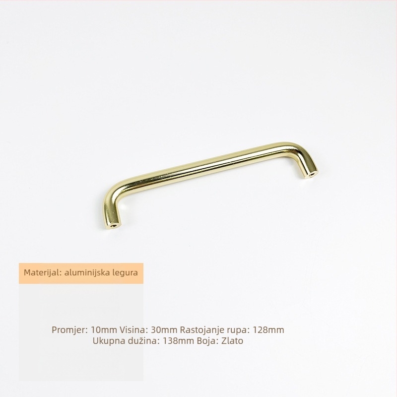 Drška za ladicu i vrata od aluminijske legure s anodiziranim premazom, okrugli cijev, za garderobu, ormar, ladicu i vrata - lagani luksuz