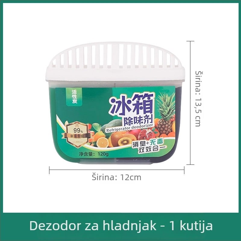 Osvježivač hladnjaka s aktivnim ugljenom i polifenolima čaja – uklanja mirise i održava svježinu; kutija 60 komada; neto težina 120 g