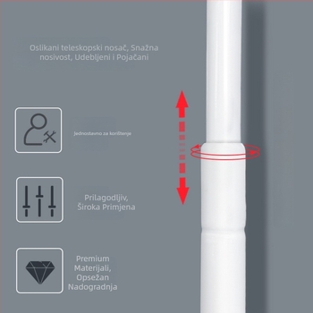 Okvir baldahina za studentski dom — metalni, lakirani, mreža protiv komaraca, za gornji i donji krevet, bez ugradnje