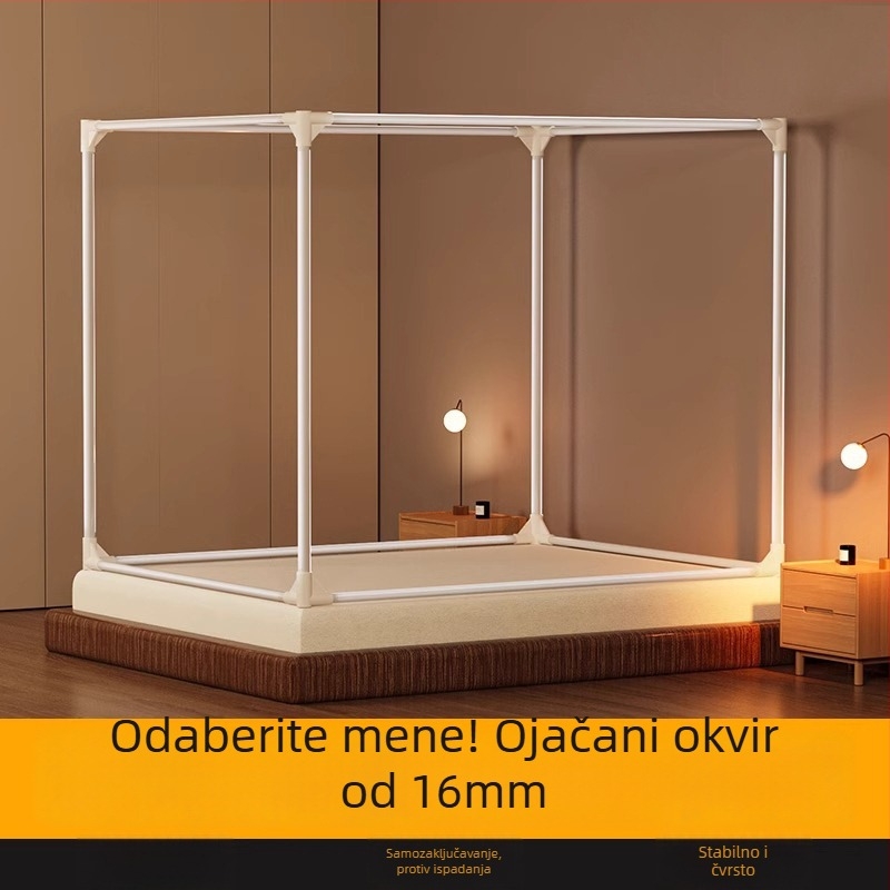 Okvir mreže protiv komaraca s tri vrata, zip-tent stil, okvir od bojano željezo i obojene nosače, potreban je montaža