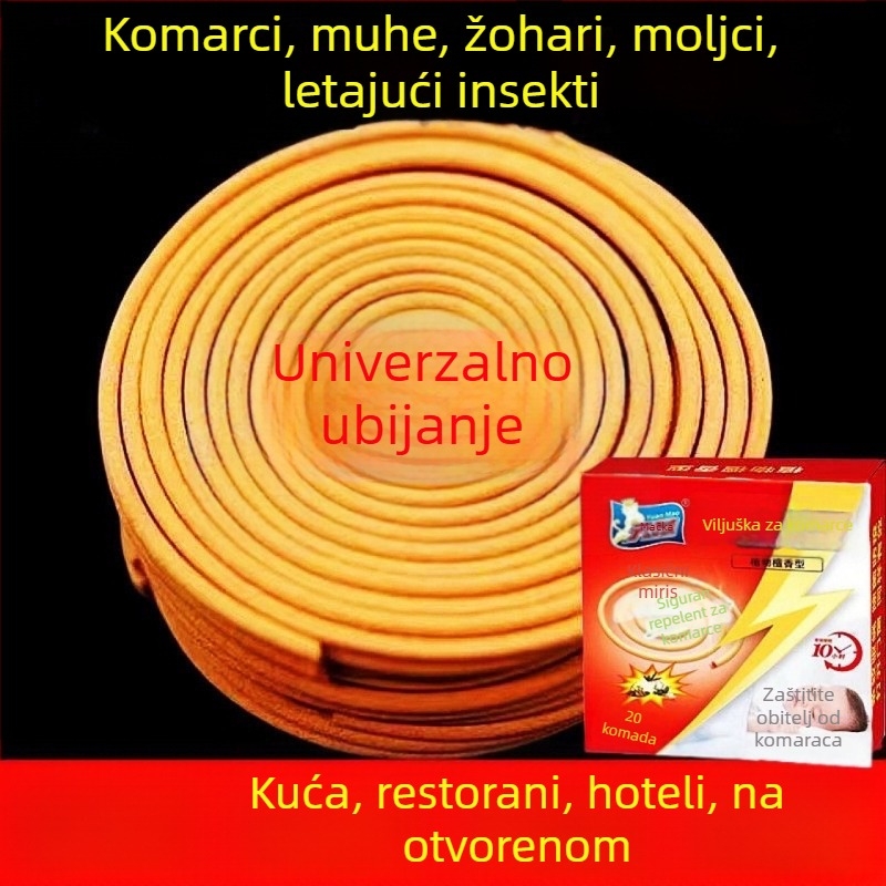 Kamforna komarspirala – kružnog oblika, netoksična, za vanjsku uporabu, dugotrajna, 150 komada u pakiranju