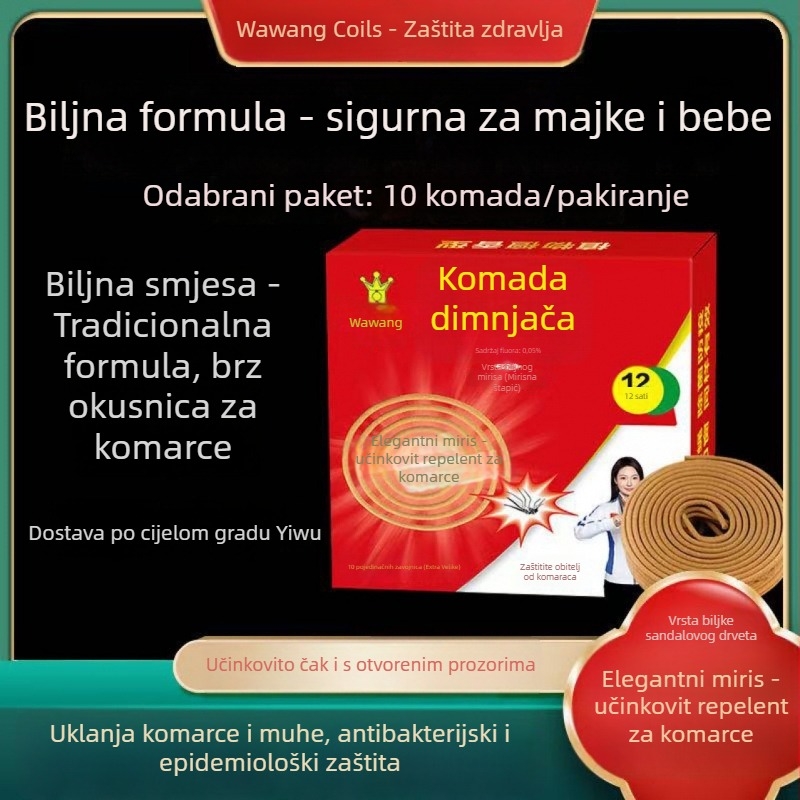 Kamforna komarspirala – kružnog oblika, netoksična, za vanjsku uporabu, dugotrajna, 150 komada u pakiranju