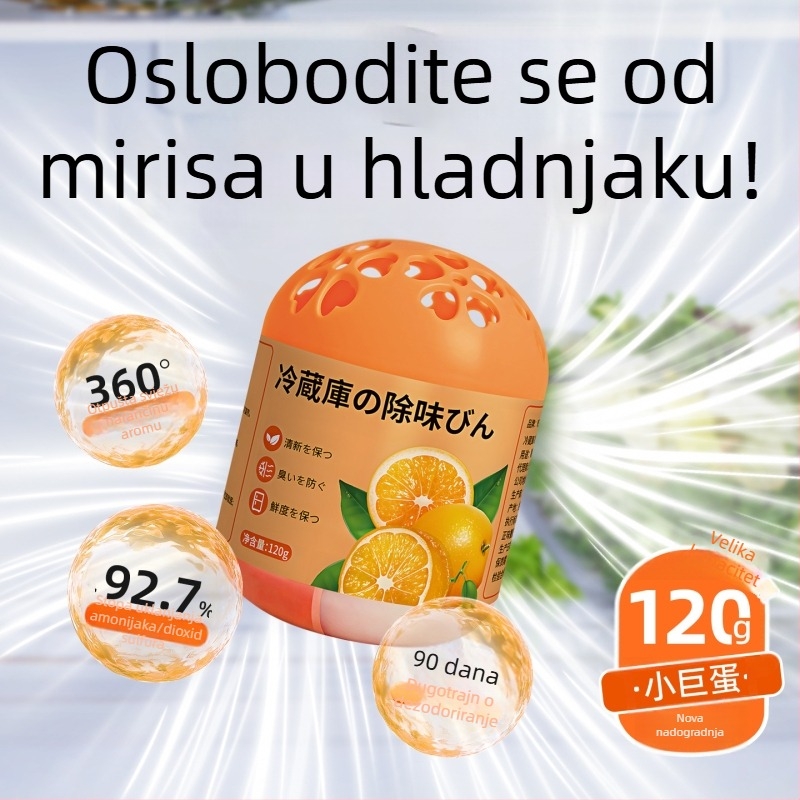 Kutija deodoranta za hladnjak, oblik jajeta, 120 g, miris svježe naranče, pakiranje 132 komada