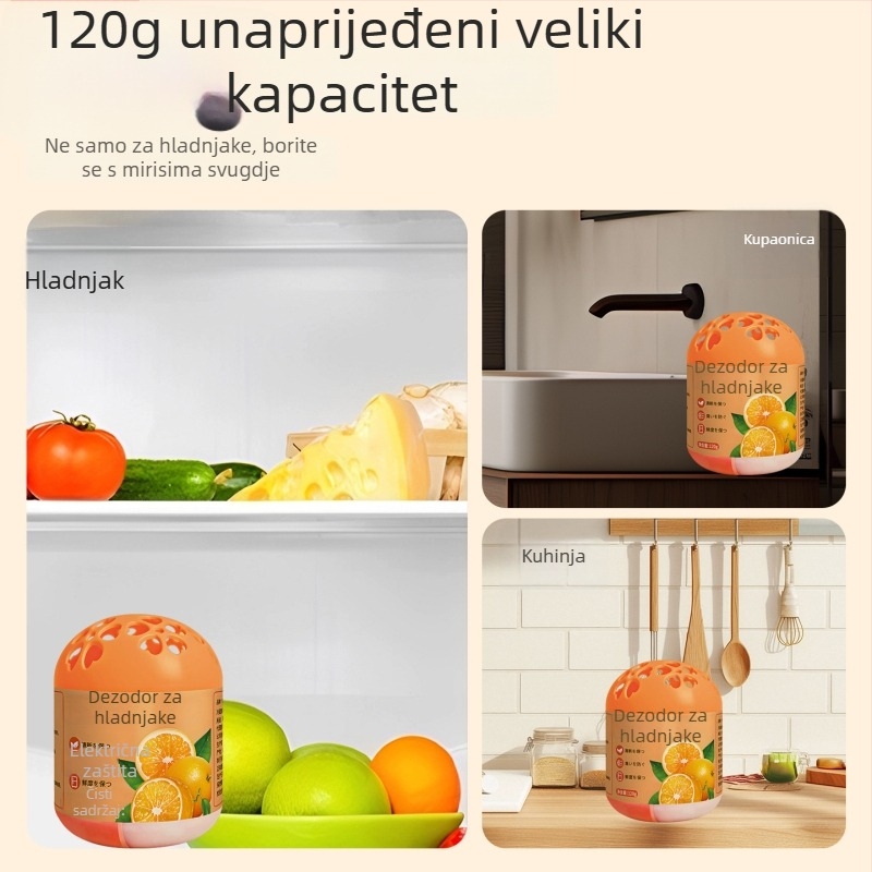 Kutija deodoranta za hladnjak, oblik jajeta, 120 g, miris svježe naranče, pakiranje 132 komada