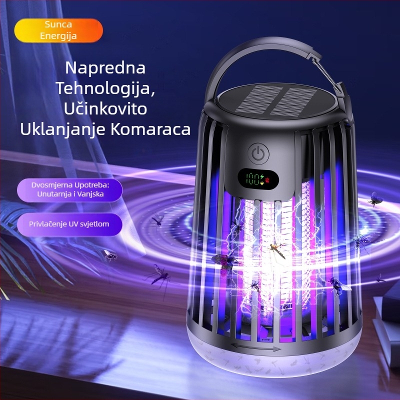 Lampa za ubijanje komaraca - LED, punjiva, biomimetički privlačitelj, aluminijska mreža, za 21-30 m²