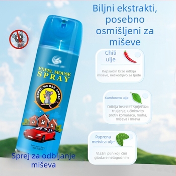 Prijenosni sprej za otjerivanje miševa – 200 ml, netoksičan, za kućnu upotrebu, unutarnje korištenje