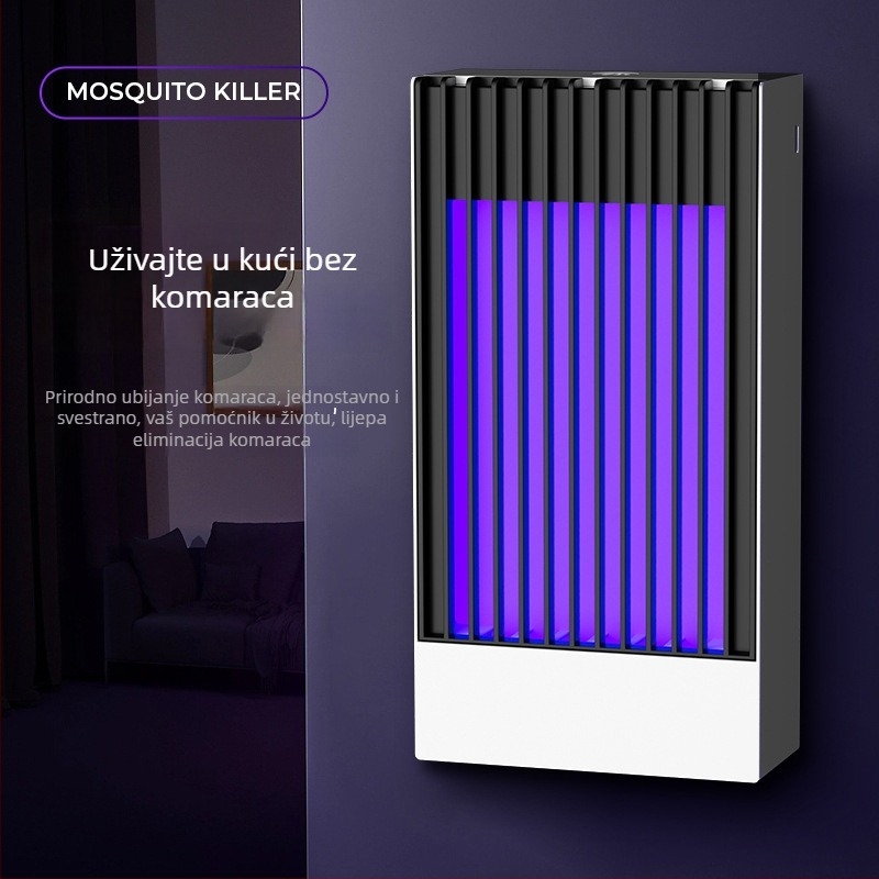 Lampa za ubijanje komaraca s UV svjetlom i električnim udarom, unutarnja baterija 1001-1600 mAh, USB punjenje, pogodna za prostor 11-20 m²