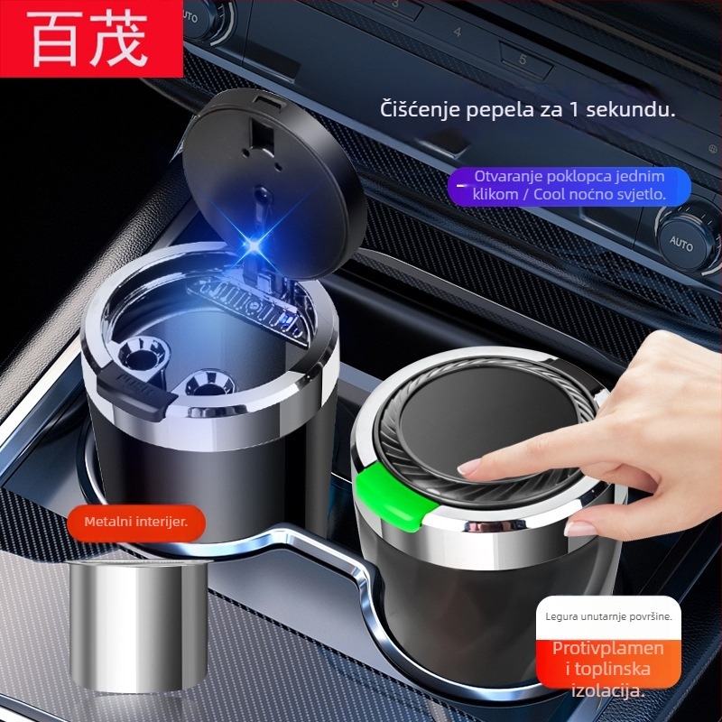 Automobilska pepeljara BY-1351 s plastičnim tijelom za središnju konzolu, 160 g, Bymaocar