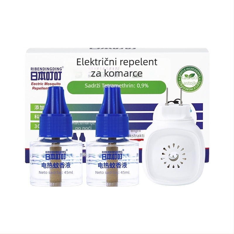 Plug-in tekući repelent protiv komaraca – bez mirisa, tekući oblik, 2+1 ili 4+1 kombinacija, registracija pesticida WP20150150, blago toksično