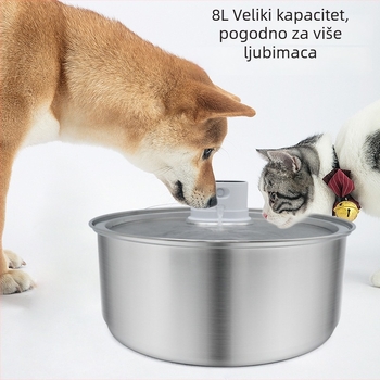 Inteligentna fontana za vodu za kućne ljubimce - nehrđajući čelik, automatski senzor, odvojiva, za pse i mačke - Model 801