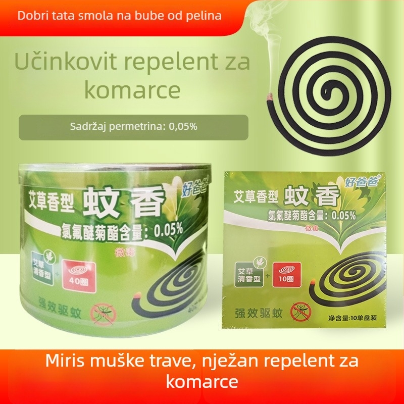 Insekticidno kadilo protiv komaraca, miris mugwort, čvrsto stanje, disk tip, 30-40 petlji