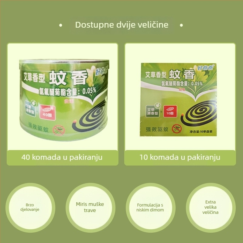 Insekticidno kadilo protiv komaraca, miris mugwort, čvrsto stanje, disk tip, 30-40 petlji