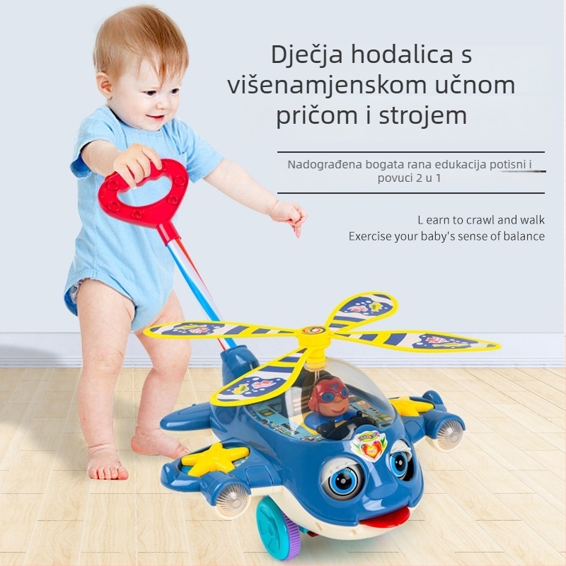 Dječja hodalica s pričama — višestruka edukativna igračka, plastika, za uzrast 0–3 godina, razvija koordinaciju ruke i oka